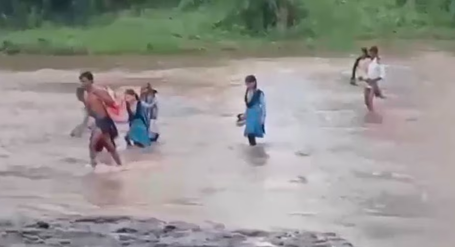 स्कूल जाने की कीमत जान जोखिम में डालकर! सिवनी में उफनता नाला बना बच्चों की मजबूरी, 75 मीटर पुल का इंतजार
